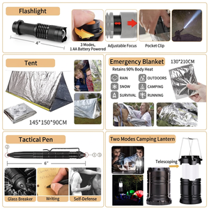 Kit de survie tactique DF950, équipement de survie d'urgence en plein air, sac de survie d'urgence pour le camping, équipement de camping en gros - Product Image 6