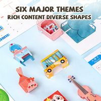 Kits d'origami 3D pour enfants, kit d'origami 3D DIY pour enfants de 8 à 12 ans, 6 ensembles thématiques avec 8 modèles pré-coupés et faciles à assembler chacun