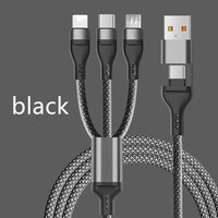2-en-3 Macaron Super Fast Charging & Data Cable Nylon Jacket Cellphone for Samsung Mobile Phones