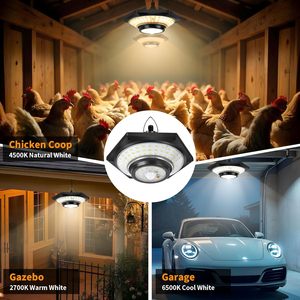 Lampe suspendue à détecteur de mouvement 228 LED, intérieur/extérieur, IP65, étanche, alimentée par énergie solaire, pour bar, gazebo, garage, maison, jardin - Product Image 6