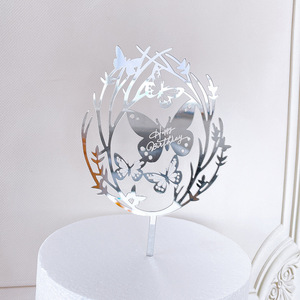 Nuovi Topper per Torte a Forma di <span class=keywords><strong>Angelo</strong></span> e Farfalla in Acrilico a Specchio, Decorazioni per Torte di <span class=keywords><strong>Compleanno</strong></span> - Product Image 6