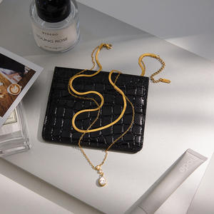 2026 नई आगमन की डबल परतों चमकदार घन ज़िरकॉन वाटरड्रॉप पेंडर नेकलेस नेकलेस महिला पार्टी गहने के लिए - Product Image 5