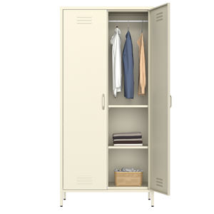 Chine Fournisseur Chambre Armoire Armoire En Métal 2 Portes Casier De Rangement Placard Européen En Métal Casier Vêtements Armoire De Rangement, KD - Product Image 5