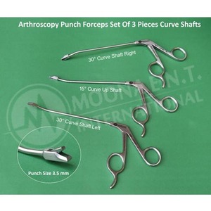 Ensemble de pinces à perforer pour arthroscopie du genou en acier inoxydable de 3,5 mm, droites, courbées à gauche et courbées à droite, instruments chirurgicaux - Product Image 4