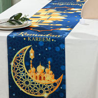 Chemin de table en polyester EID Mubarak personnalisé Ramadan islamique Kareem lune mosquées nappe pour décorations de table pour la maison musulmane