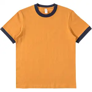 high quality round necks ringer tee shirt design two tone 100% coton blanks cotton unisex ringer t shirt women