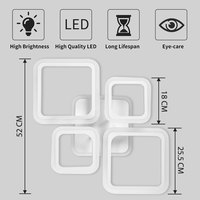 Plafonnier LED en forme de pétale pour salon, télécommande infrarouge, réglage trois couleurs, 4 têtes, intérieur, JACKSUN