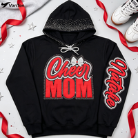 Sweat-shirt unisexe personnalisé avec logo brodé pour maman des équipes de cheerleading, avec cordon de serrage, idéal pour la danse, la gymnastique et les tenues de sport.