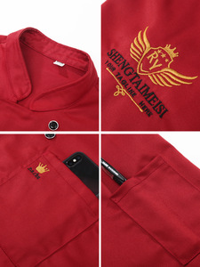 Tenue de travail de <span class=keywords><strong>chef</strong></span> pour homme, automne-hiver, en polyester, à manches longues, avec étiquette, pour la restauration, les salons de thé, les hôtels, les cuisines et la pâtisserie - Product Image 3