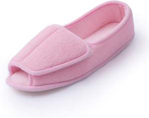 Pantuflas para Mujer Diabéticas/Con Artritis y Edema, Cierre Ajustable, Espuma Viscoelástica, Punta Abierta, Extra Anchas - Product Image 6