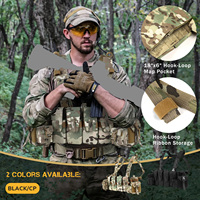 Harnais de poitrine modulaire personnalisé multi-compartiments avec quatre pochettes principales pour magazines, idéal pour l'entraînement en extérieur et les compétitions en milieu sauvage