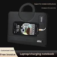 Caja de Regalo Empresarial Personalizada con Logotipo, Set Multifuncional de Agenda, Power Bank y Portafolio con Cubierta de PU