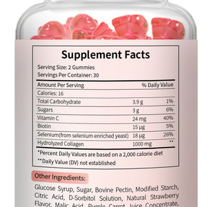 Gomitas de Colágeno Pink Bear, Colágeno Hidrolizado Tipo I con Vitamina C, Biotina y Selenio para la Salud de la Piel, Cabello y Uñas, Suplemento para Mujeres - Product Image 5