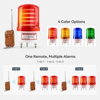 Alarme sonore et lumineuse sans fil rechargeable 120 dB avec télécommande, LED rotative, fixation magnétique, en polycarbonate, pour avertissement en entrepôt
