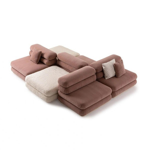 Divano Componibile <span class=keywords><strong>Moderno</strong></span> a Tre Posti in Tessuto, <span class=keywords><strong>Design</strong></span> Creativo a Blocchi Quadrati, Combinazione Libera, per <span class=keywords><strong>Soggiorno</strong></span> - Product Image 3