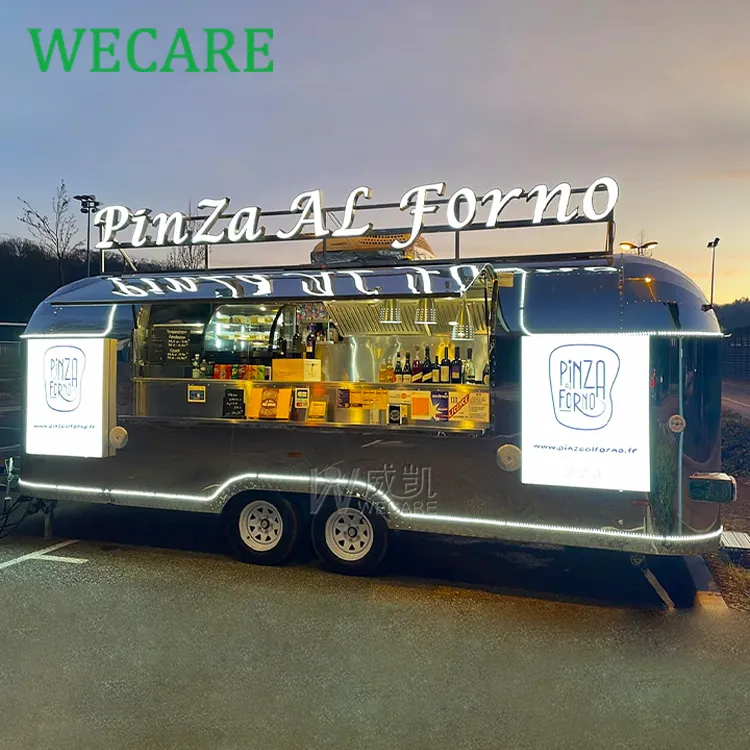 Wecare DOT Valid Factory Wholesale 600*210*210cm Food Trailer Food Truck with Full Kitchen Food Cart