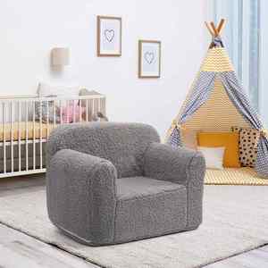 Canapé en mousse pour tout-petits, doux et moelleux, en sherpa haute densité, lavable en machine, avec housse amovible - Product Image 1