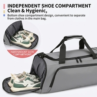 Sac de sport grand format [Usine ISO9001] en tissu Oxford imperméable avec compartiment à chaussures, séparation sec/humide, sac de voyage et sac bandoulière