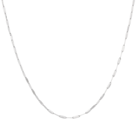 Chaînes fines courbées blanches en platine Pt950 avec maillons allongés pour collier ras du cou unisexe, style minimaliste, pour usage quotidien, cadeau
