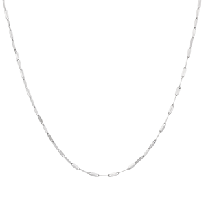 Chaînes fines courbées blanches en platine Pt950 avec maillons allongés pour collier ras du cou unisexe, style minimaliste, pour usage quotidien, cadeau - Product Image 2