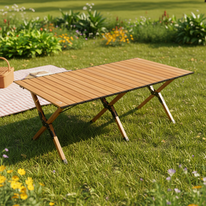 <span class=keywords><strong>Mesa</strong></span> Plegable Blanca de 120 cm, Portátil, Ligera y Moderna, Directo de Fábrica, para Picnics al Aire Libre, Cenas y Uso en Hoteles - Product Image 4