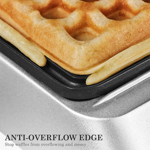 AIFA 4 rebanadas cuadradas belgas sin goteo máquina para hacer gofres belgas 1200W Hash Browns Snacks con fácil limpieza WAFFLE MAKER - Product Image 5