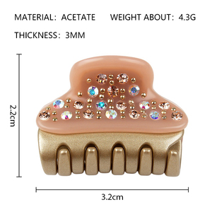 Jinhe Nueva Versión <span class=keywords><strong>Vendome</strong></span> Pinzas para el Cabello de 3.2cm, Tamaño Pequeño, Pinza para el Cabello con Diamantes de Imitación Dorados, Accesorios para el Cabello de Acetato de Alta Calidad - Product Image 4