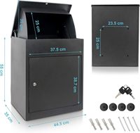 Boîte de dépôt de colis de sécurité murale extérieure noire, personnalisée, étanche, avec revêtement en poudre, pour immeuble d'appartements