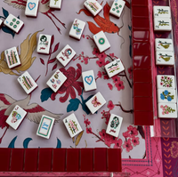 Jeu de Mahjong Américain en Acrylique 3 Couches, 160 Tuiles, Thème Portrait de Femme Vintage Mid-Century, Thé de l'Après-midi, Logo Personnalisé, Vente en Gros
