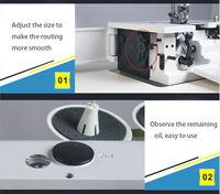 Machine à coudre industrielle JK500B-D à grande vitesse Interlock avec corps plat pour la couture à double décoration avec moteur à entraînement direct