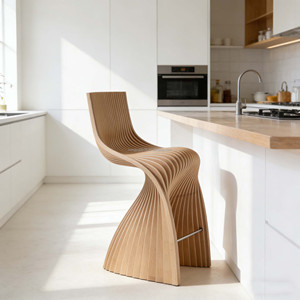 Sgabello da Bar Parametrico in <span class=keywords><strong>Legno</strong></span> Massello Personalizzato, Sedie Alte Durevoli per Casa, Bar, Cucina, Sala da Pranzo, Pub - Product Image 4