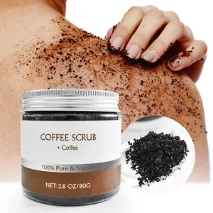Scrub Eksfoliasi kopi organik, Label pribadi perawatan kulit Scrub garam badan