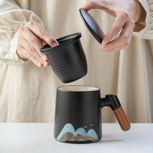 Ensemble cadeau de <span class=keywords><strong>tasse</strong></span> <span class=keywords><strong>à</strong></span> thé en <span class=keywords><strong>porcelaine</strong></span> moderne de luxe tasses <span class=keywords><strong>à</strong></span> thé en céramique de style japonais pour usage domestique <span class=keywords><strong>avec</strong></span> <span class=keywords><strong>infuseur</strong></span> et couvercle - Product Image 3