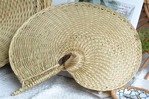 <b>Fan</b> Hand Carved Summer Cooling Supplies Natural Raffia Leaf Eco-Friendly Home Wall Decor <b>Handheld</b> <b>Fans</b> - Product Image 6