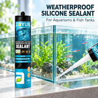 Scellant en silicone transparent imperméable, sans danger pour la vie aquatique, pour les travaux d'étanchéité des aquariums domestiques et des bassins paysagers