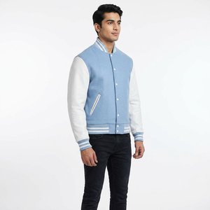 Custom <b>Men's</b> Baseball Jacket Plus Size Lightweight Loose Fit High Street Stand Collar Street Wears Varsity Jacket For <b>Men</b> - Product Image 1