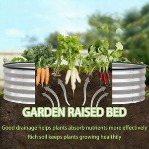 Circular Modular Galvanized Steel Raised Garden Bed Corrugated <b>Large</b> Outdoor Metal Rustproof Heavy Duty Easy-to-assemble <b>Planter</b> - Product Image 4