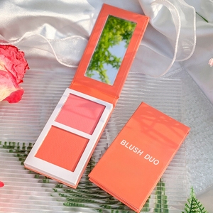 Wholesale Vegan Cruelty Free Gluten Free Herbal 2 Color Matte Blush <b>Palette</b> Travel Size Custom Logo Pressed <b>Cream</b> Powder - Product Image 2