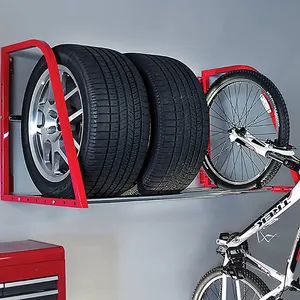 JH-Mech-sistema de almacenamiento de neumáticos, accesorio de aleación de acero, con flexibilidad, 48 pulgadas de ancho, 36 pulgadas de profundidad, Color Rojo