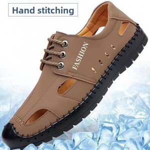 Nuovi Sandali Casual da Uomo 2025, Traspiranti e Leggeri, <span class=keywords><strong>Scarpe</strong></span> Estive <span class=keywords><strong>in</strong></span> Pelle con Fori, Antiscivolo, Suola Piatta con Soletta <span class=keywords><strong>in</strong></span> PU - Product Image 4