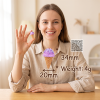 Breloques en résine réalistes en forme de mini-cornets de glace pour accessoires capillaires faits main, fournitures pour slime nuageux
