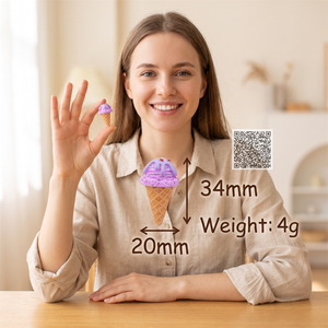 Breloques en résine réalistes en forme de mini-cornets de glace pour accessoires capillaires faits main, fournitures pour slime nuageux - Product Image 5