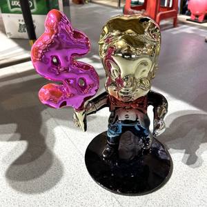 Statues Pop Art Alec <span class=keywords><strong>Monopoly</strong></span>, <span class=keywords><strong>Monopoly</strong></span> de dessin animé avec des signes de dollar, statue en fibre de verre chromée, <span class=keywords><strong>Monopoly</strong></span> avec sculpture de crème glacée - Product Image 2