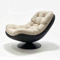 Canapé individuel moderne personnalisé pour salon, fauteuil lounge en tissu givré avec coussin en plumes, fauteuil pivotant de loisirs