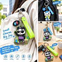 Porte-clés personnalisé en PVC durable et acier inoxydable, pendentif de porte-clés, porte-clés de dessin animé, couleur personnalisée pour filles, cadeau promotionnel