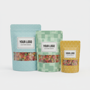 Plastic Stand Up Pouch With Transparent Window For Snack And Cookie Packaging Custom Logo - Product Image 1