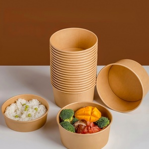 Bol en papier kraft de 390 ml, logo personnalisé imprimé, jetable, pour la vente de crèmes glacées et de desserts dans l'industrie de la restauration - Product Image 3