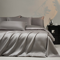 Parure de lit de luxe pour hôtel, 300TC, 100% coton satiné tissé, PVC, taille Queen, couleur unie, housse de couette 90x90 pouces, drap plat 60x80 pouces