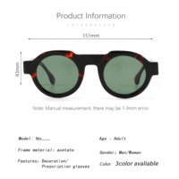Créez votre propre logo, lunettes de soleil rondes en acétate de haute qualité, nouvelle mode, style vintage, lunettes de soleil tendance pour femmes et hommes