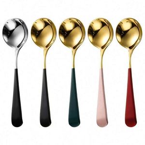 Heavy Duty 304 Stainless Steel Soup & Dessert <b>Spoons</b> Modern Gold <b>Small</b> Design Mirror Polish Anti-Slip Non-Toxic Camping Parties - Product Image 1